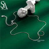 Slim Folding Silver Necklace S925 Sterling Silver