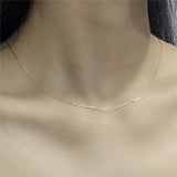 Slim Folding Silver Necklace S925 Sterling Silver