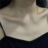Slim Folding Silver Necklace S925 Sterling Silver