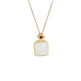 S925 Sterling Silver Necklace with Hetian Jade Square Pendant