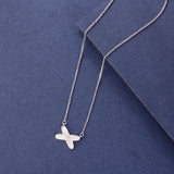 925 Silver Cross Pendant Clavicle Chain Necklace