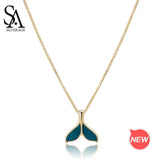 925 Silver Mermaid Tail Pendant Necklace with Chain