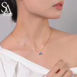 925 Silver Mermaid Tail Pendant Necklace with Chain
