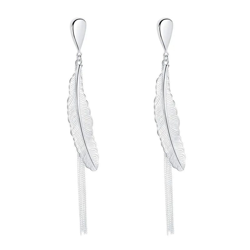 Real 925 Sterling Silver Zircon Drop Earrings for Women