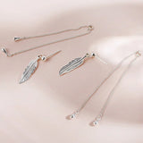 Real 925 Sterling Silver Zircon Drop Earrings for Women