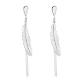 Real 925 Sterling Silver Zircon Drop Earrings for Women
