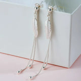 Real 925 Sterling Silver Zircon Drop Earrings for Women