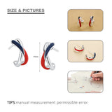 925 Silver Europa Stud Earrings Blue/Red Stripe Gift for Woman