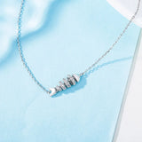 925 Silver Rhinestones Fishbone Charm Bracelet