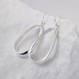 925 Sterling Silver Twisted Drop Earrings For Women Oval Teardrop Dangle