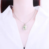 S925 Silver Jade Pendant Necklace Elegant Female Collarbone Chain Jewelry