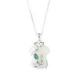 S925 Silver Jade Pendant Necklace Elegant Female Collarbone Chain Jewelry
