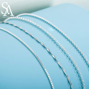 S925 Sterling Silver Accessory Chain Necklace 16/18 Inch 40.5cm