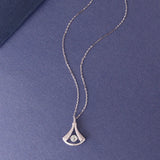 S925 Sterling Silver Necklace Beating Heart Small Skirt Pendant Clavicle Chain