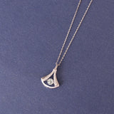 S925 Sterling Silver Necklace Beating Heart Small Skirt Pendant Clavicle Chain