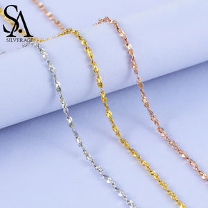 S925 Sterling Silver Starry Clavicle Chain Necklace 1.2mm Thick
