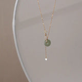S925 Sterling Silver Hetian Jade Bead Necklace
