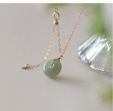 S925 Sterling Silver Hetian Jade Bead Necklace