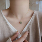 S925 Sterling Silver Hetian Jade Bead Necklace