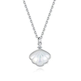 Shell Pendant Natural Stone Necklace Sterling Silver 925 Silver Necklace