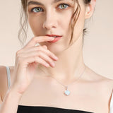 Shell Pendant Natural Stone Necklace Sterling Silver 925 Silver Necklace