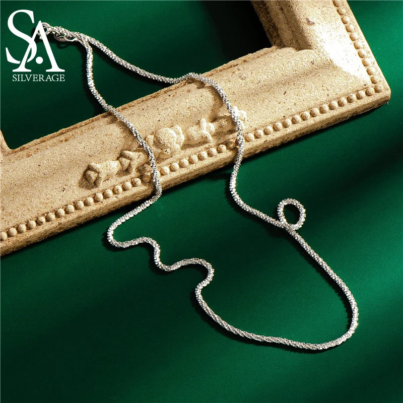 Sparkling Shining Clavicle Chain Silver 925 Jewelry S925 Sterling Silver
