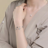 925 Silver Star Bracelet Rhinestone Summer Bangles