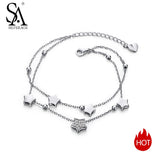 925 Silver Star Bracelet Rhinestone Summer Bangles