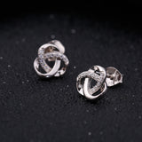 Zirconia Silver Stud Earrings for Women 925 Sterling Silver Woman Accessories