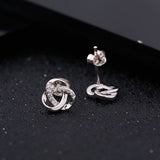 Zirconia Silver Stud Earrings for Women 925 Sterling Silver Woman Accessories