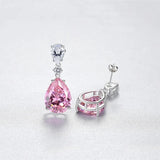 925 Sterling Silver Pink Tourmaline Gemstone Ear Stud Earrings