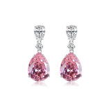 925 Sterling Silver Pink Tourmaline Gemstone Ear Stud Earrings