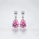 925 Sterling Silver Pink Tourmaline Gemstone Ear Stud Earrings