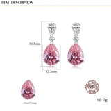 925 Sterling Silver Pink Tourmaline Gemstone Ear Stud Earrings
