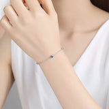 925 Silver Gemstone Chain Bracelet for Women