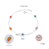 925 Silver Gemstone Chain Bracelet for Women