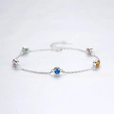 925 Silver Gemstone Chain Bracelet for Women