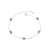 925 Silver Gemstone Chain Bracelet for Women