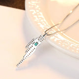 925 Silver Emerald Pendant for Women Wedding Engagement Jewelry