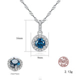 925 Silver Necklace Pendant with Red Green Zircon for Women