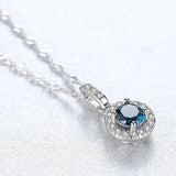 925 Silver Necklace Pendant with Red Green Zircon for Women