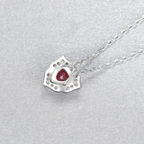 925 Silver Red Zircon Heart Pendant Women Wedding Party Jewelry