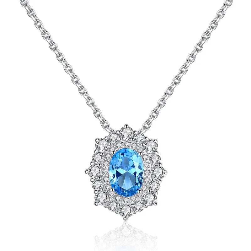 925 Silver Zircon Pendant for Women Valentine Present