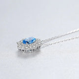 925 Silver Zircon Pendant for Women Valentine Present