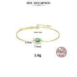 925 Silver Moissanite Emerald Gem Bangle Bracelet