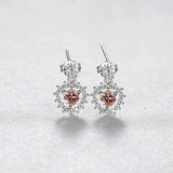 925 Sterling Morganite Wedding Stud Earrings for Women