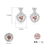925 Sterling Morganite Wedding Stud Earrings for Women