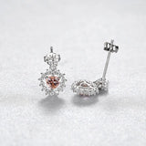 925 Sterling Morganite Wedding Stud Earrings for Women