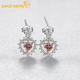 925 Sterling Morganite Wedding Stud Earrings for Women