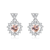 925 Sterling Morganite Wedding Stud Earrings for Women
